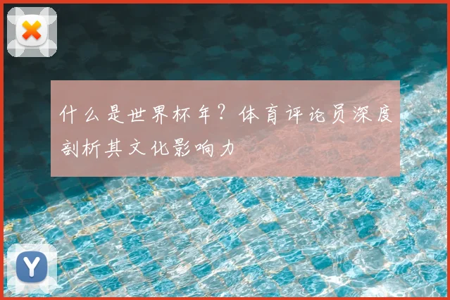 什么是世界杯年？体育评论员深度剖析其文化影响力